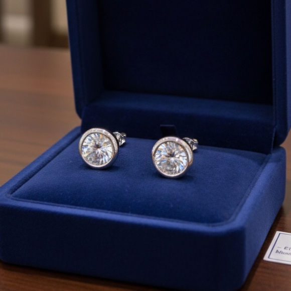 Moissanite 1 CTW Bubble Stud Earrings